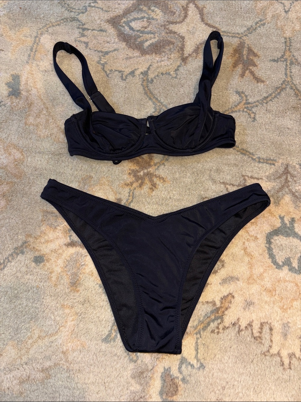 PINK Victoria's Secret Black Underwire Bikini Set